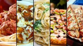 ﻿ итальянская кухня: паста, пицца, сыры, закуски